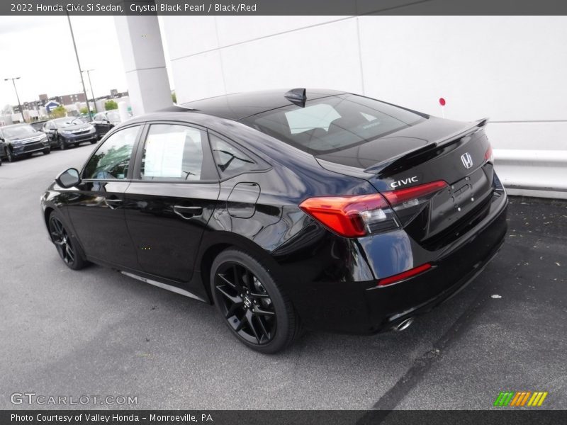 Crystal Black Pearl / Black/Red 2022 Honda Civic Si Sedan