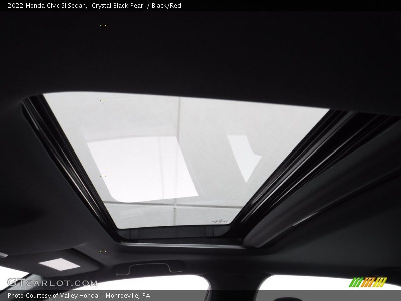 Crystal Black Pearl / Black/Red 2022 Honda Civic Si Sedan