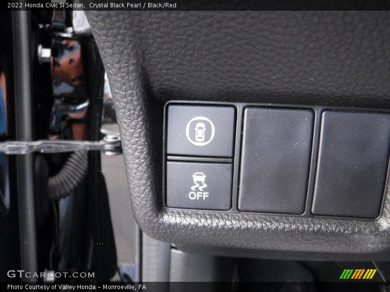 Crystal Black Pearl / Black/Red 2022 Honda Civic Si Sedan