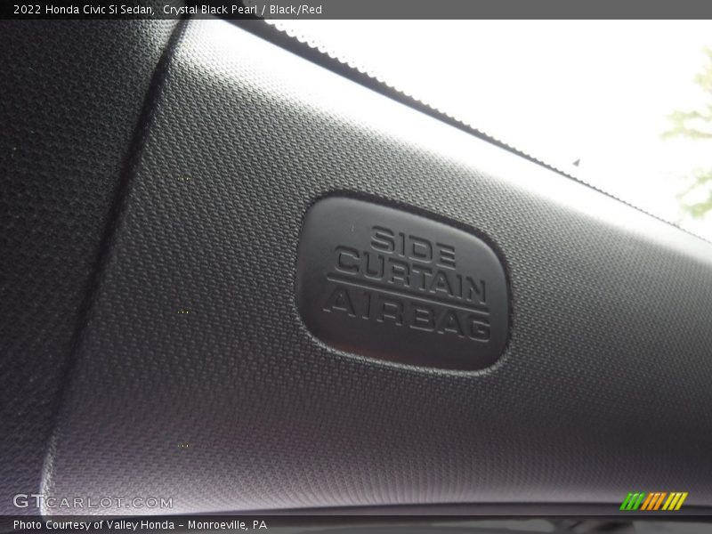 Crystal Black Pearl / Black/Red 2022 Honda Civic Si Sedan