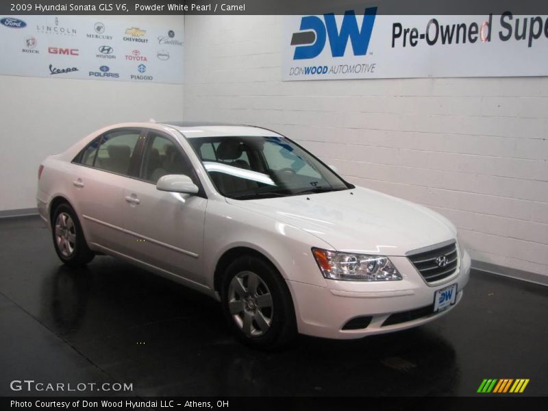 Powder White Pearl / Camel 2009 Hyundai Sonata GLS V6