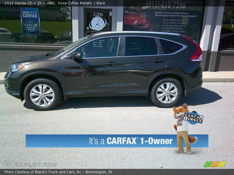 Kona Coffee Metallic / Black 2013 Honda CR-V EX-L AWD