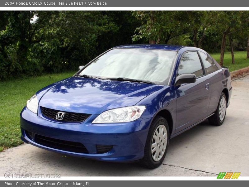Fiji Blue Pearl / Ivory Beige 2004 Honda Civic LX Coupe