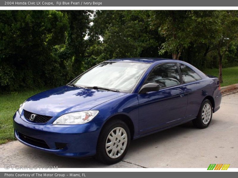 Fiji Blue Pearl / Ivory Beige 2004 Honda Civic LX Coupe