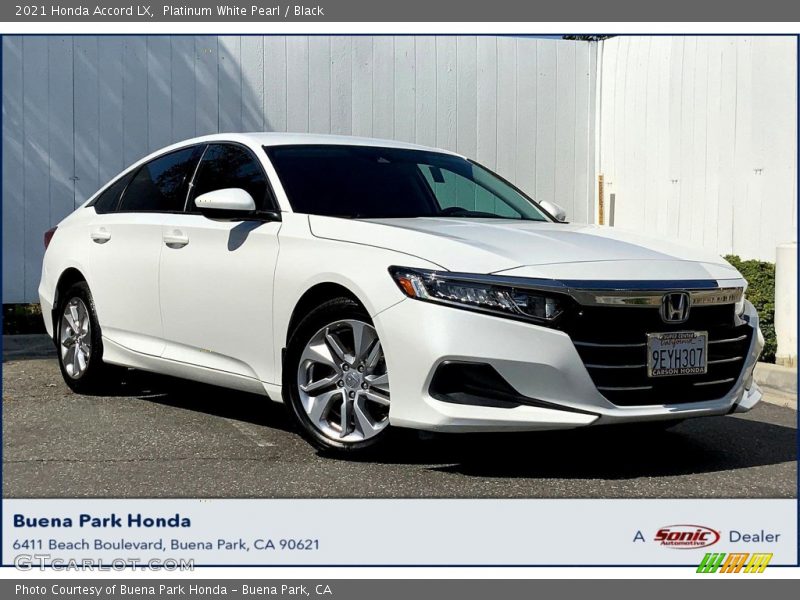 Platinum White Pearl / Black 2021 Honda Accord LX