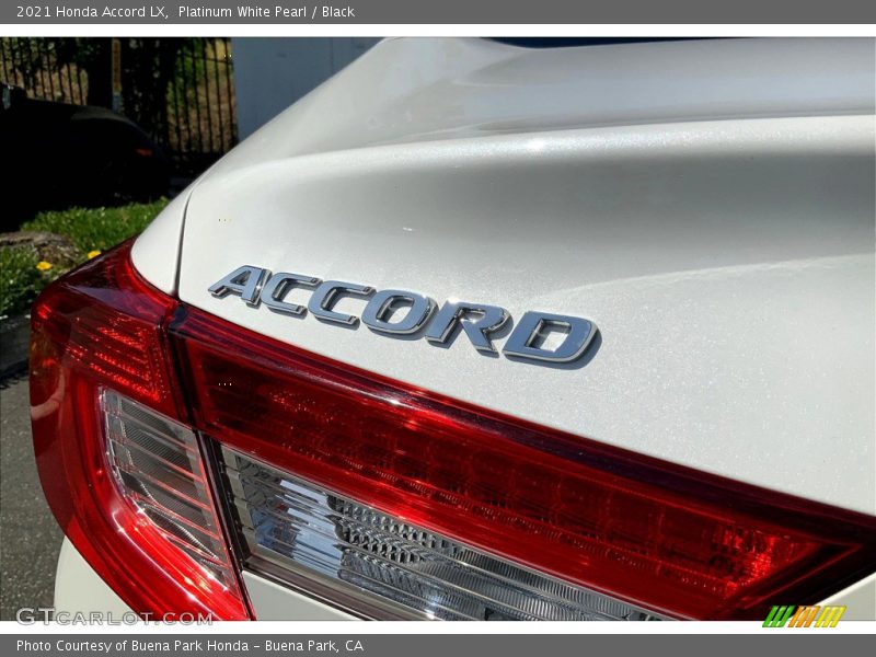 Platinum White Pearl / Black 2021 Honda Accord LX