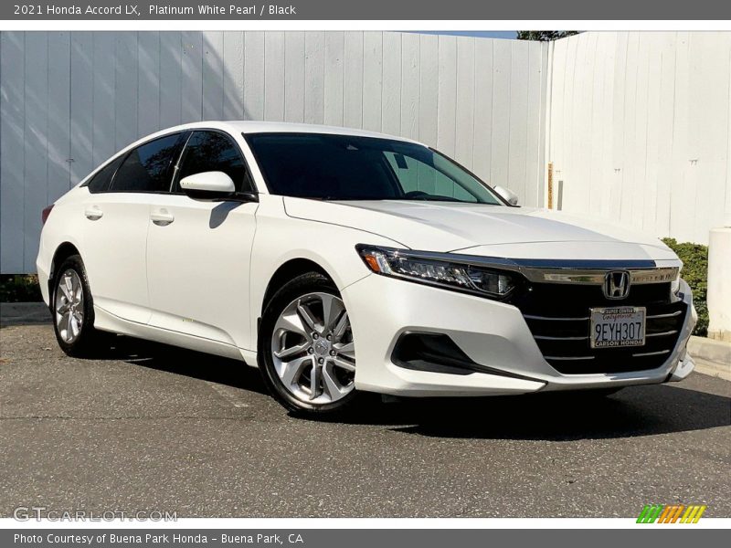 Platinum White Pearl / Black 2021 Honda Accord LX