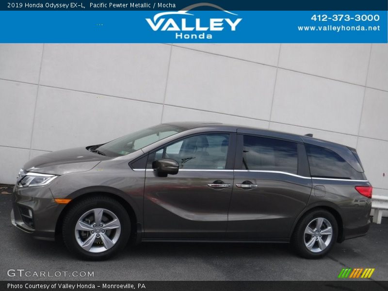 Pacific Pewter Metallic / Mocha 2019 Honda Odyssey EX-L