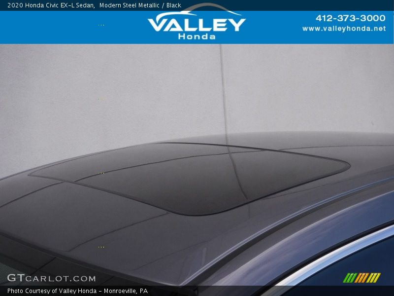 Modern Steel Metallic / Black 2020 Honda Civic EX-L Sedan