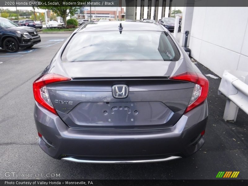 Modern Steel Metallic / Black 2020 Honda Civic EX-L Sedan