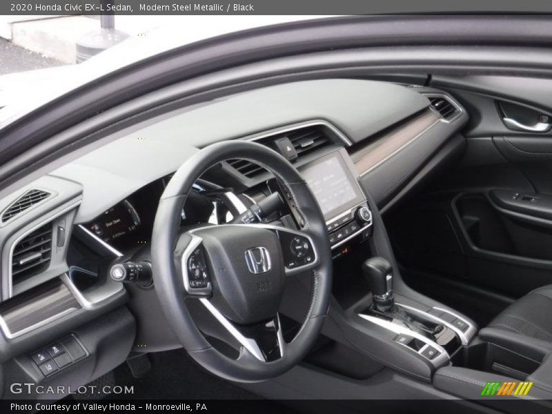 Modern Steel Metallic / Black 2020 Honda Civic EX-L Sedan