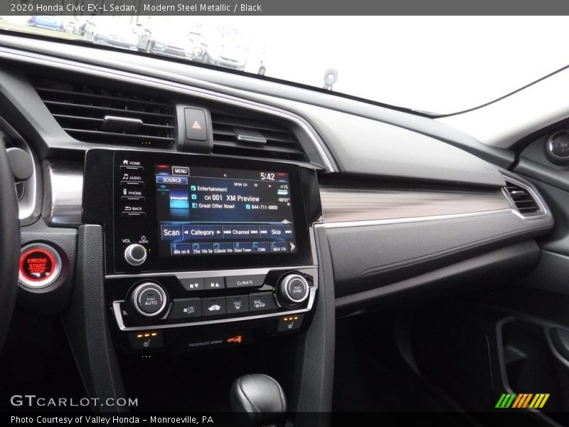 Modern Steel Metallic / Black 2020 Honda Civic EX-L Sedan