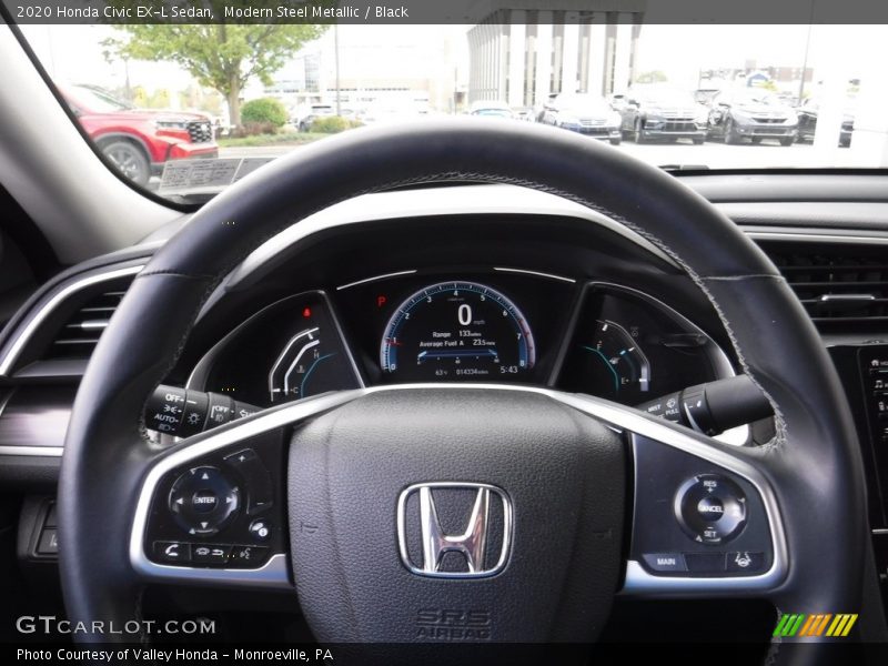 Modern Steel Metallic / Black 2020 Honda Civic EX-L Sedan
