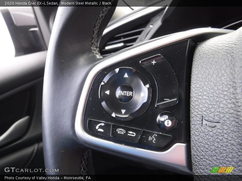 Modern Steel Metallic / Black 2020 Honda Civic EX-L Sedan