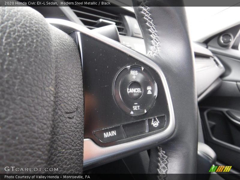 Modern Steel Metallic / Black 2020 Honda Civic EX-L Sedan