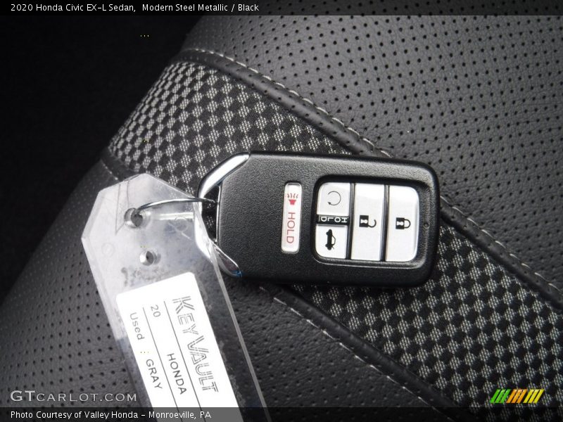 Modern Steel Metallic / Black 2020 Honda Civic EX-L Sedan