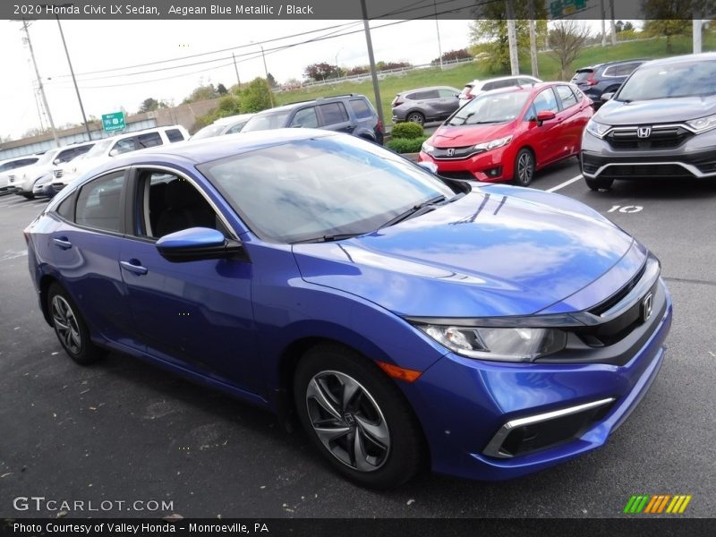 Aegean Blue Metallic / Black 2020 Honda Civic LX Sedan