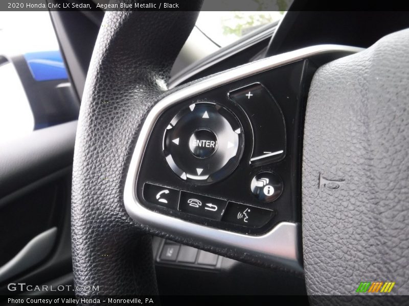 Aegean Blue Metallic / Black 2020 Honda Civic LX Sedan