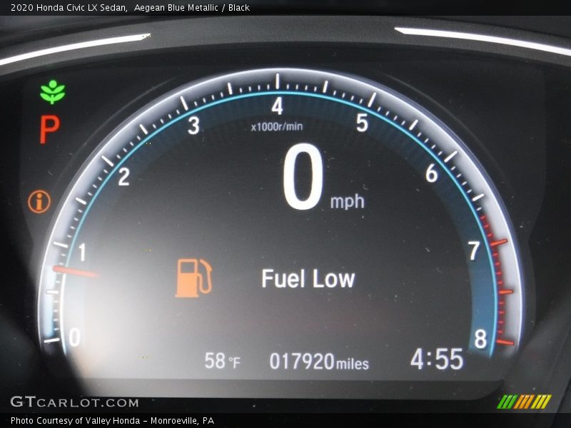 Aegean Blue Metallic / Black 2020 Honda Civic LX Sedan