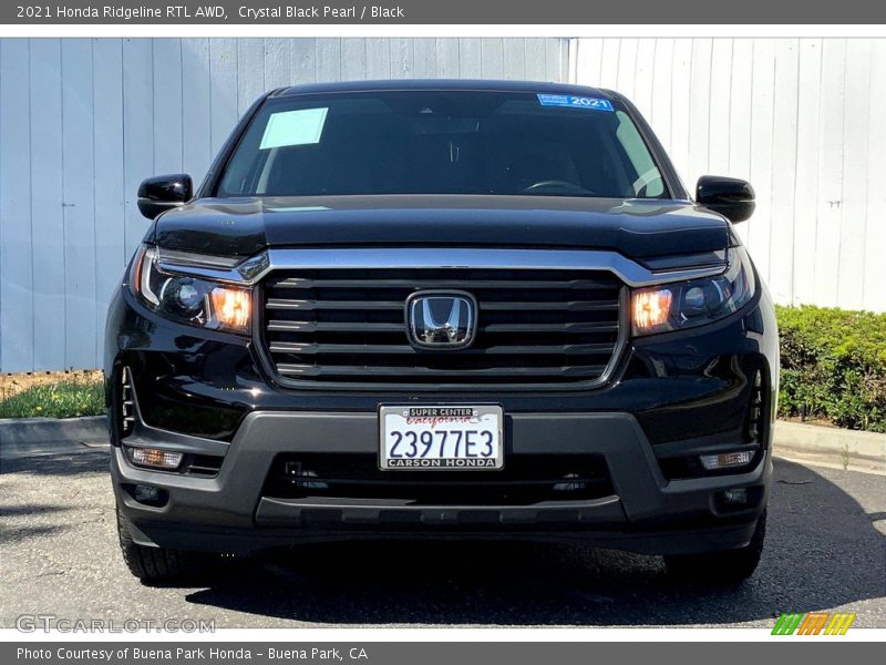 Crystal Black Pearl / Black 2021 Honda Ridgeline RTL AWD
