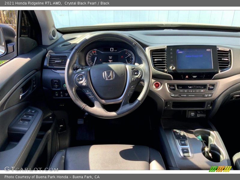 Crystal Black Pearl / Black 2021 Honda Ridgeline RTL AWD