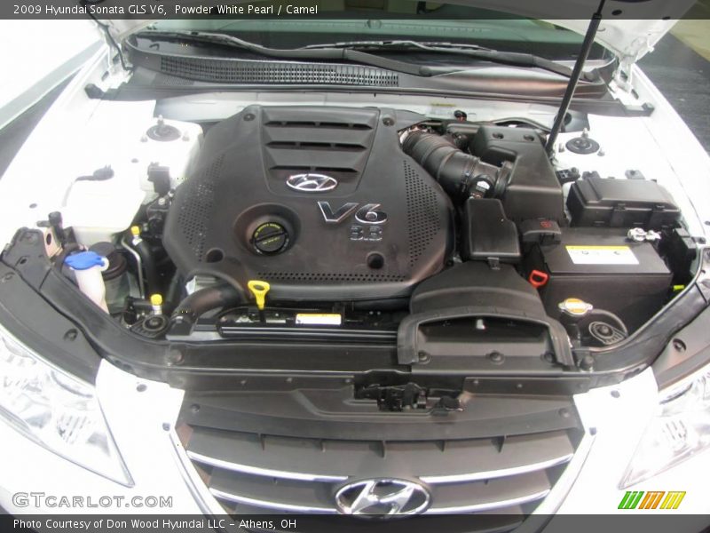 Powder White Pearl / Camel 2009 Hyundai Sonata GLS V6