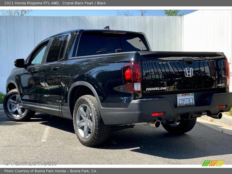Crystal Black Pearl / Black 2021 Honda Ridgeline RTL AWD