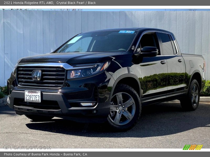 Crystal Black Pearl / Black 2021 Honda Ridgeline RTL AWD