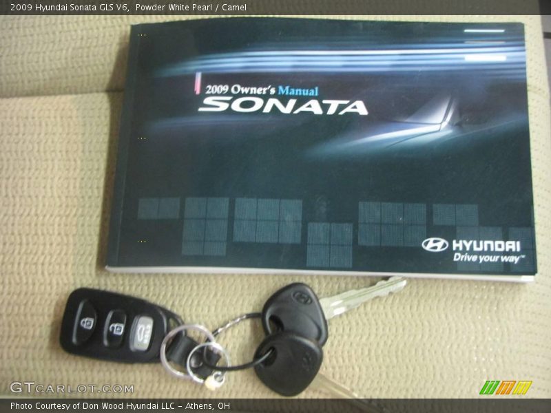 Powder White Pearl / Camel 2009 Hyundai Sonata GLS V6