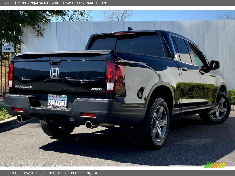 Crystal Black Pearl / Black 2021 Honda Ridgeline RTL AWD