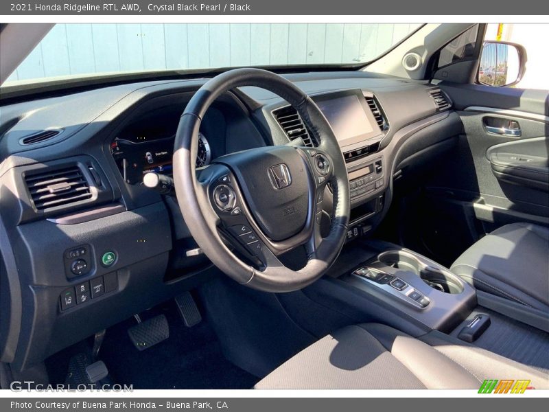 Crystal Black Pearl / Black 2021 Honda Ridgeline RTL AWD