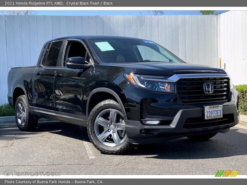 Crystal Black Pearl / Black 2021 Honda Ridgeline RTL AWD