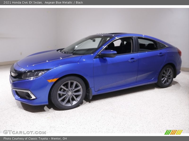 Aegean Blue Metallic / Black 2021 Honda Civic EX Sedan