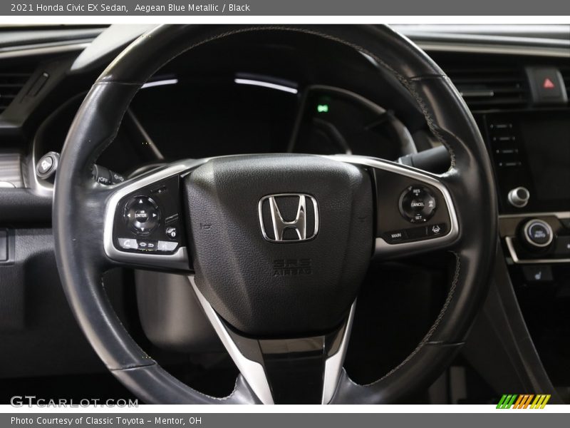 Aegean Blue Metallic / Black 2021 Honda Civic EX Sedan