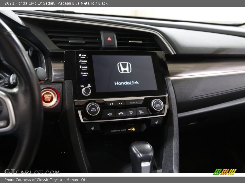 Aegean Blue Metallic / Black 2021 Honda Civic EX Sedan