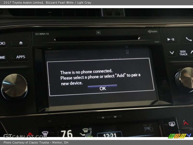 Blizzard Pearl White / Light Gray 2017 Toyota Avalon Limited