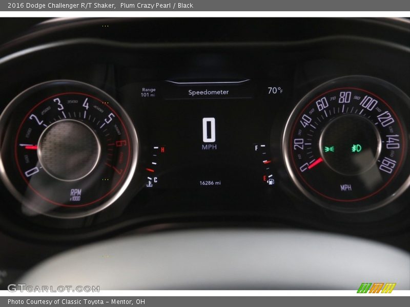 Plum Crazy Pearl / Black 2016 Dodge Challenger R/T Shaker