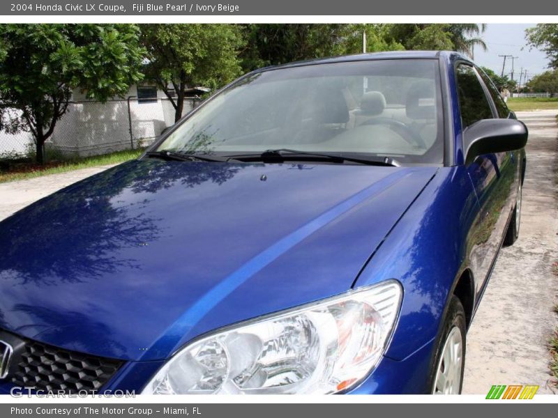 Fiji Blue Pearl / Ivory Beige 2004 Honda Civic LX Coupe