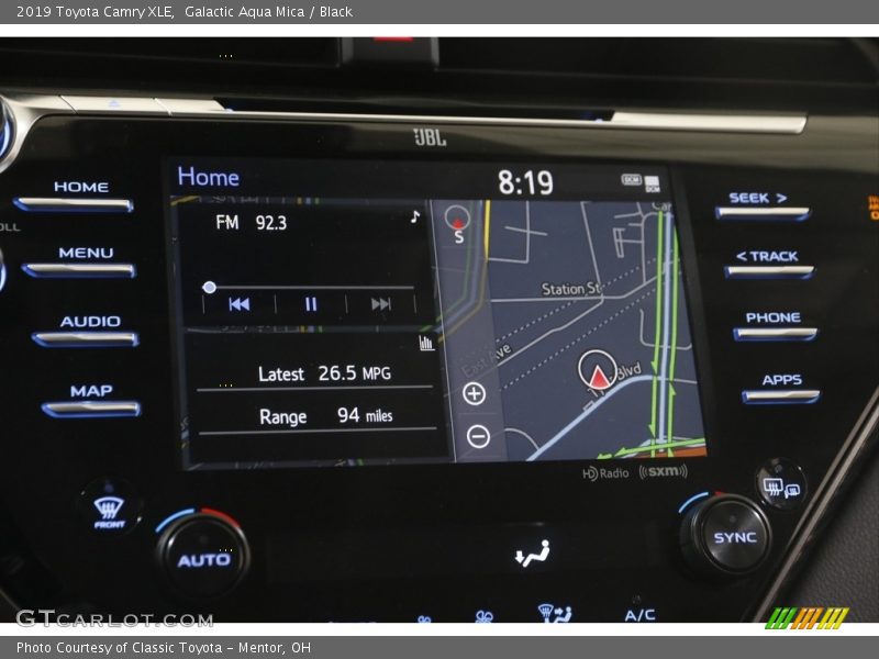 Galactic Aqua Mica / Black 2019 Toyota Camry XLE