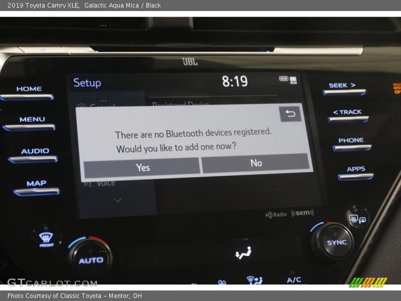 Galactic Aqua Mica / Black 2019 Toyota Camry XLE