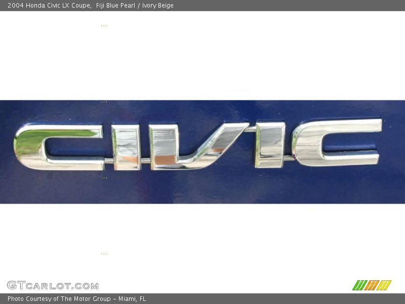 Fiji Blue Pearl / Ivory Beige 2004 Honda Civic LX Coupe