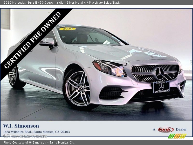 Iridium Silver Metallic / Macchiato Beige/Black 2020 Mercedes-Benz E 450 Coupe