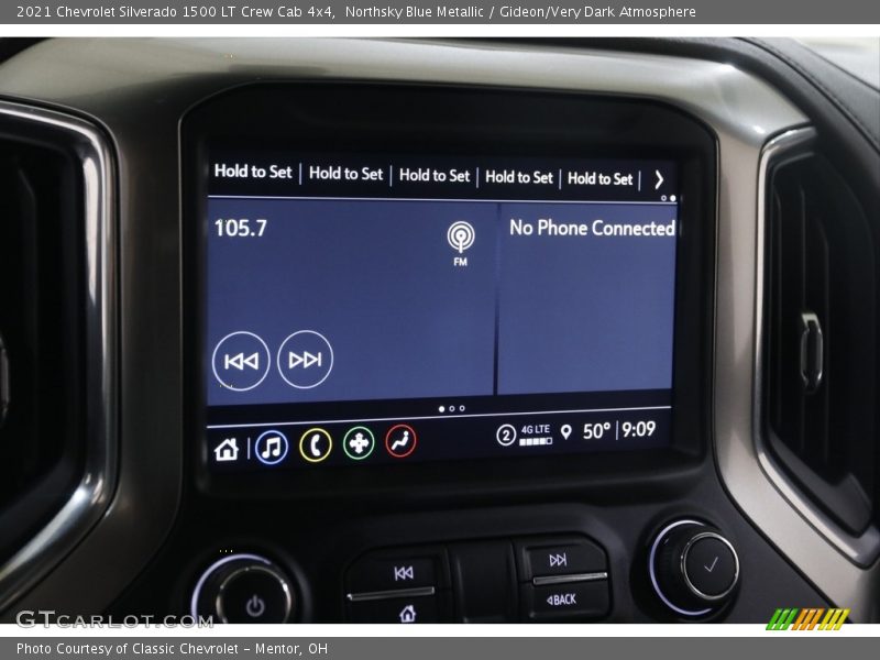 Northsky Blue Metallic / Gideon/Very Dark Atmosphere 2021 Chevrolet Silverado 1500 LT Crew Cab 4x4