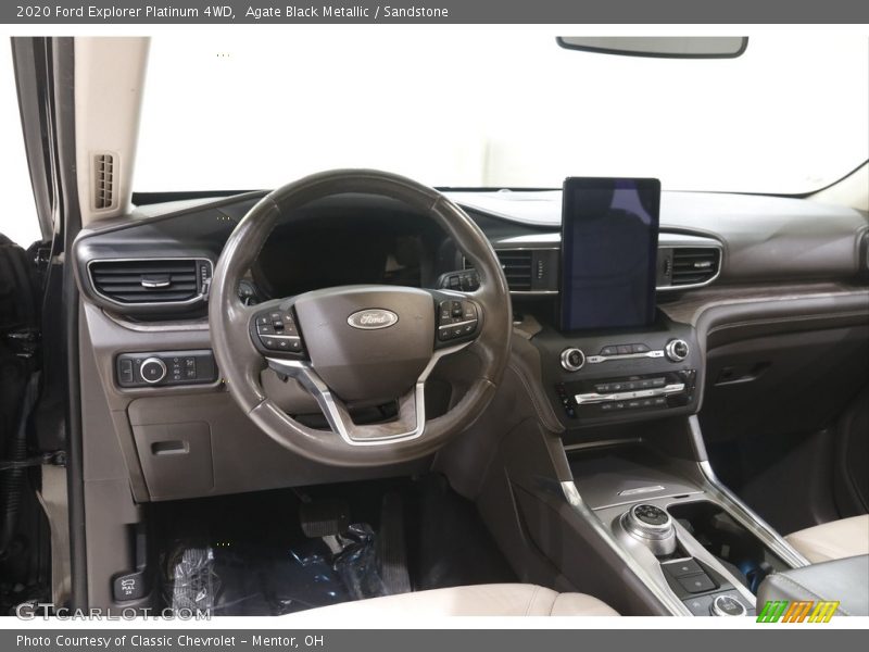 Agate Black Metallic / Sandstone 2020 Ford Explorer Platinum 4WD