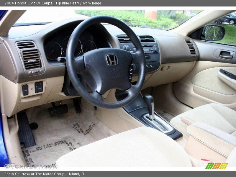 Fiji Blue Pearl / Ivory Beige 2004 Honda Civic LX Coupe
