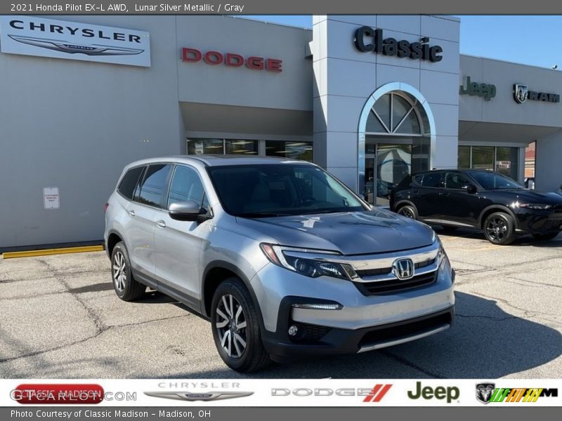Lunar Silver Metallic / Gray 2021 Honda Pilot EX-L AWD