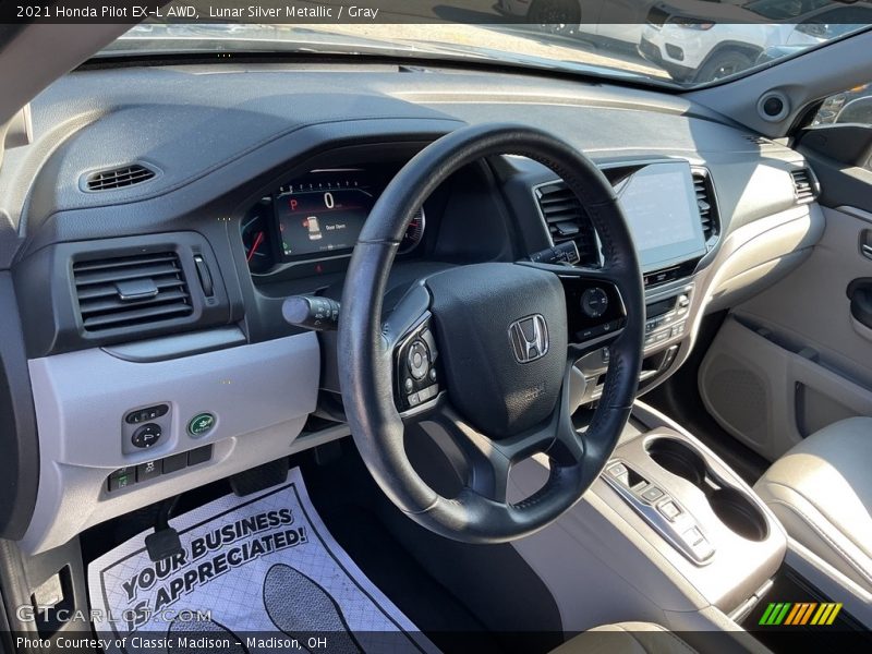Lunar Silver Metallic / Gray 2021 Honda Pilot EX-L AWD