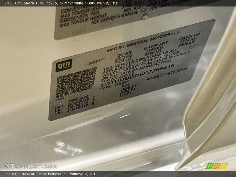 Summit White / Dark Walnut/Slate 2023 GMC Sierra 1500 Pickup