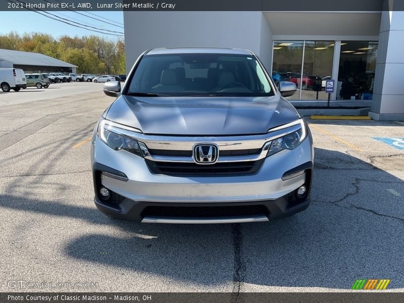 Lunar Silver Metallic / Gray 2021 Honda Pilot EX-L AWD