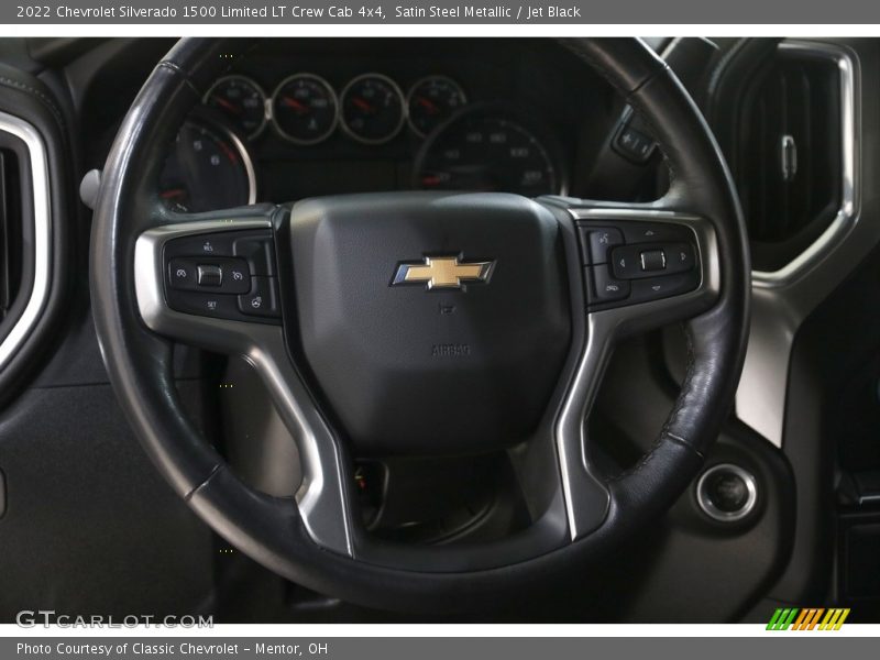 Satin Steel Metallic / Jet Black 2022 Chevrolet Silverado 1500 Limited LT Crew Cab 4x4
